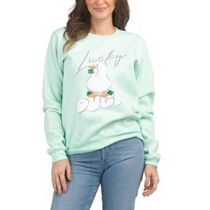 PACIFIC & CO Seafoam Lucky Duck Crew Neck Sweatshirt
